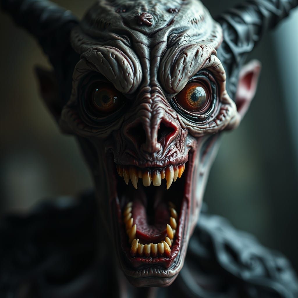 Macabre Creature in Ultrarealistic Portrait Style