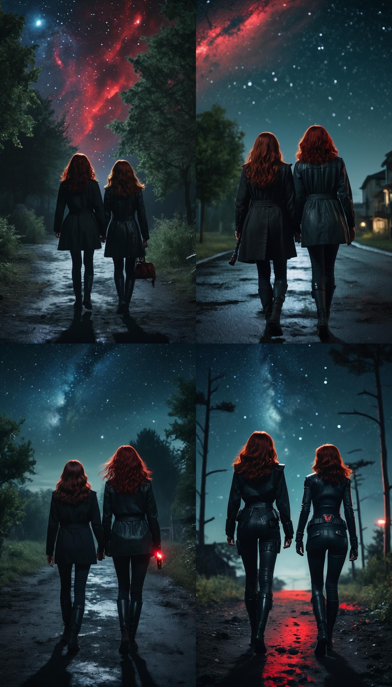 Scarlet Witch and Black Widow at Night