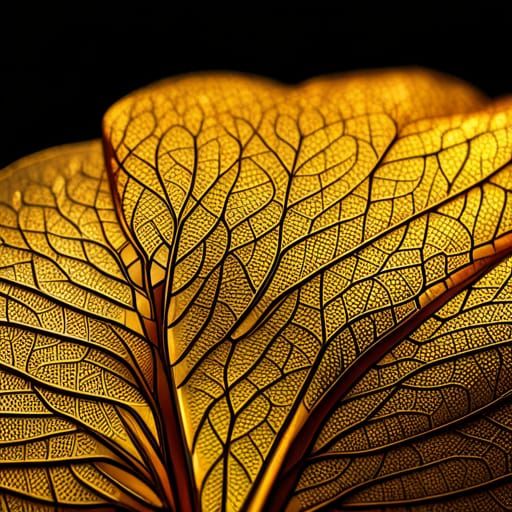 Hyperrealistic Gold Leaves in High Definition