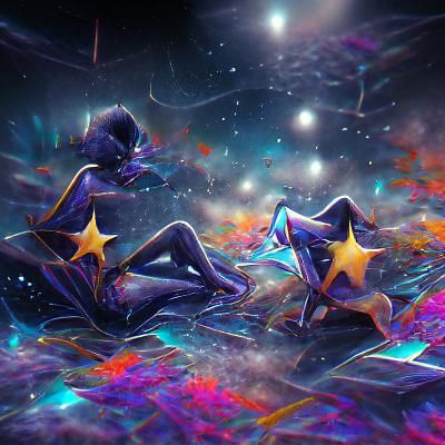 Holographic Midnight Stars in Cosmic Astral Art