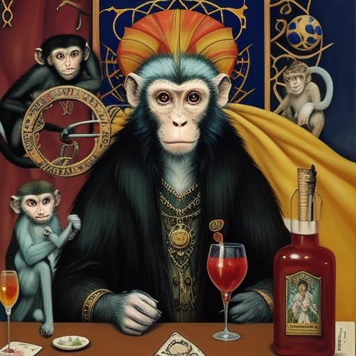 The Fool Tarot Card in Surreal Alcohol Ink