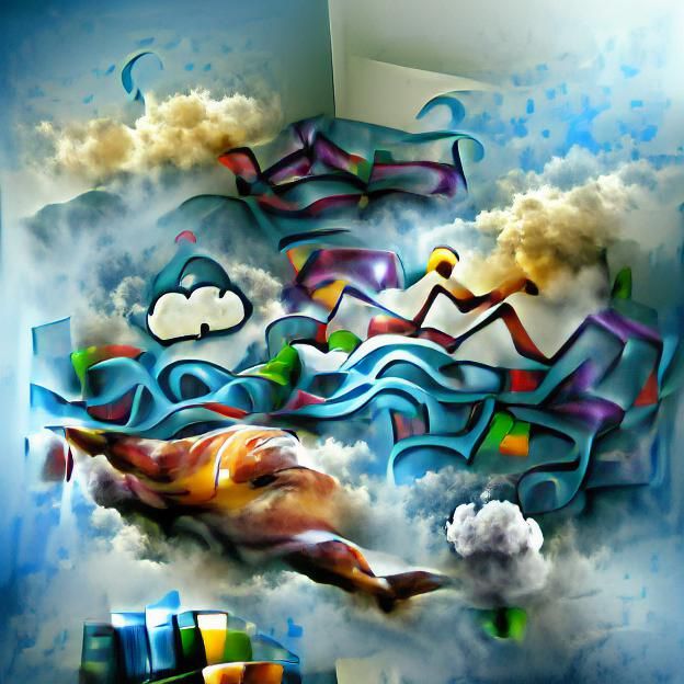 Abstract Graffiti Art: Cloud Swimmer