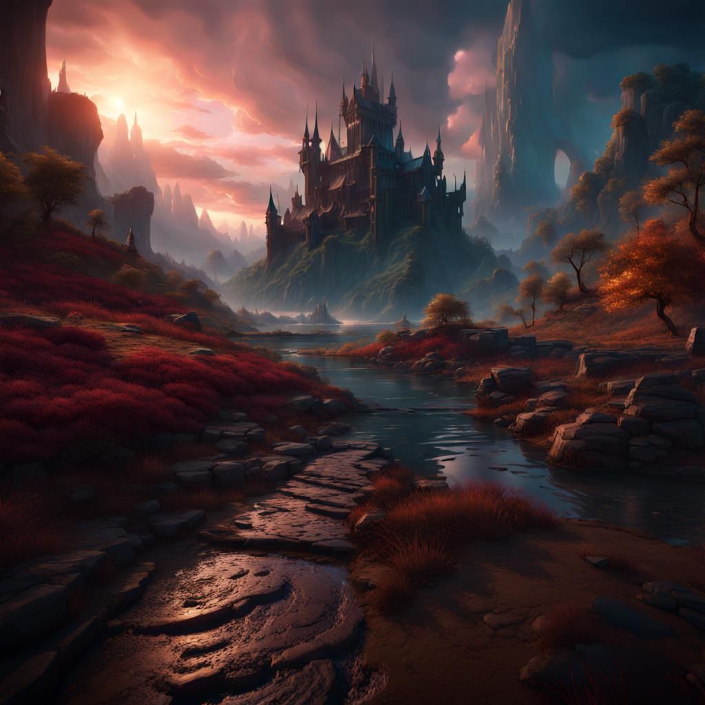 Cinematic Dark Fantasy Landscape in 8K Resolution