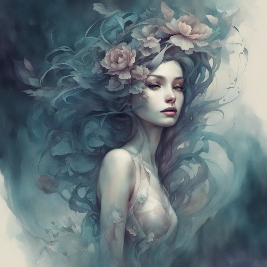 Elegant Female Portrait in Midnight Tones