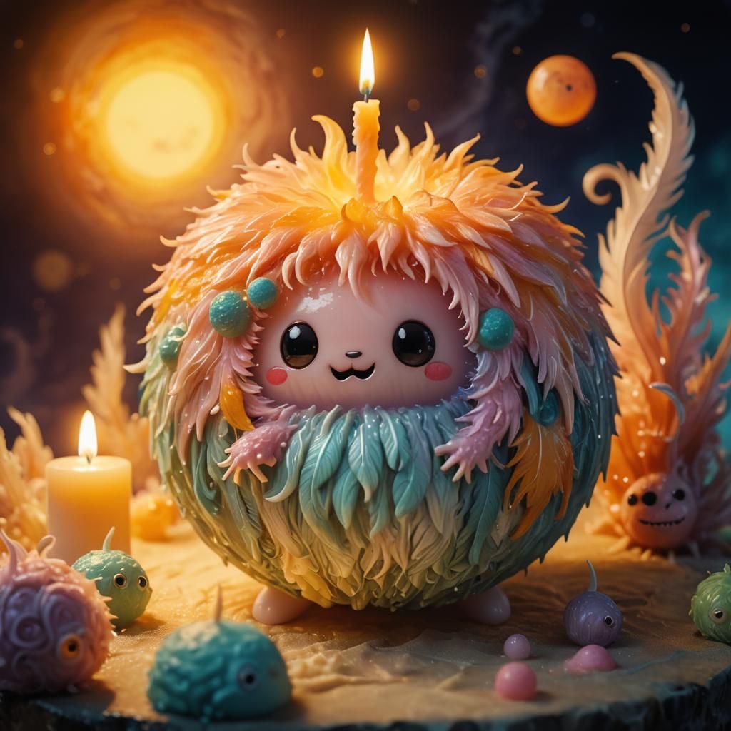 Chibi Monsters on a Candle Wax Planet