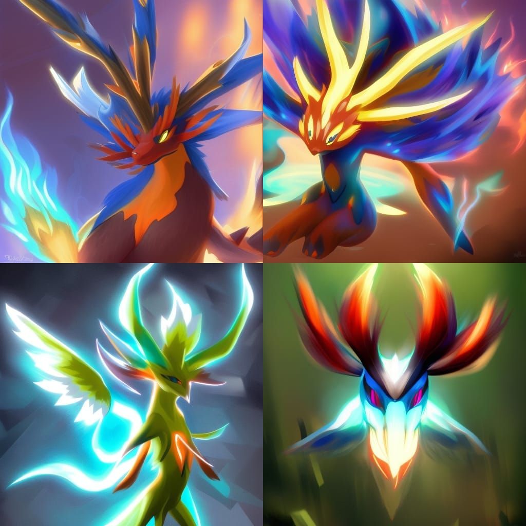 Hyperdetailed Xerneas Pokemon Concept Art