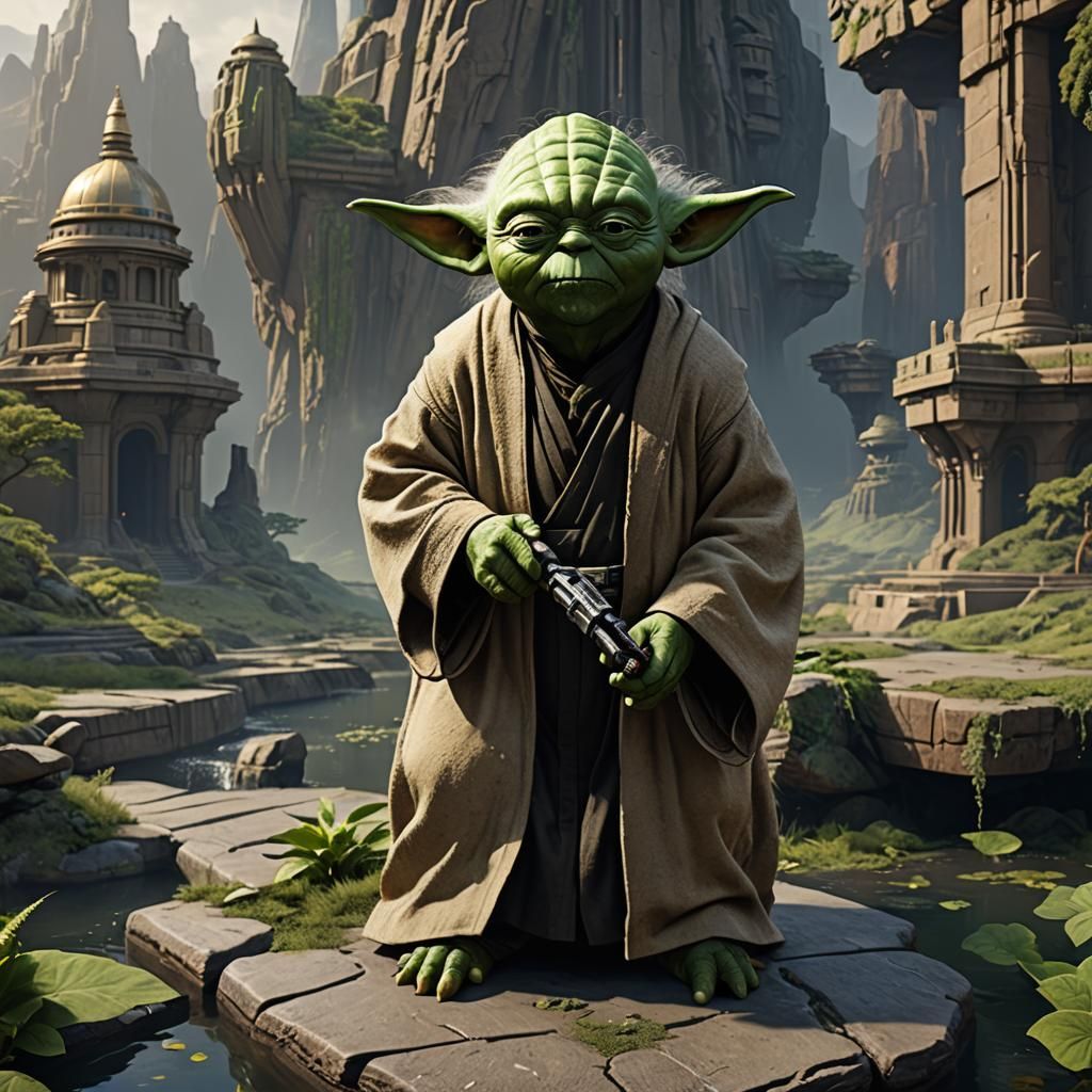 Master Yoda in Senate: Detailed Matte Painting
