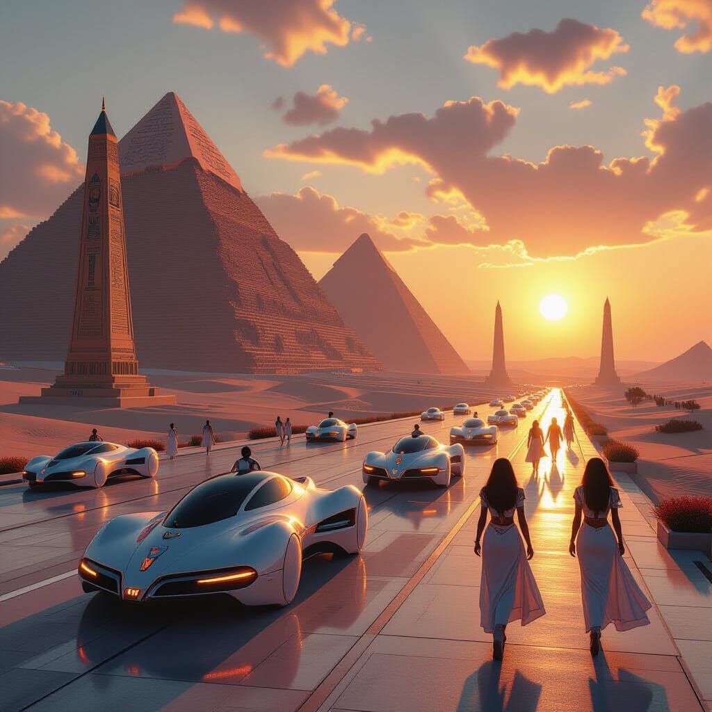 Futuristic Egyptian Society in 3000 AD