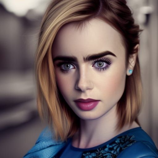 Hyperrealistic Portrait of a Blonde Woman with Blue Eyes