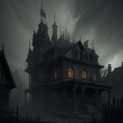 Haunted House Horror in Detailed Matte Painting