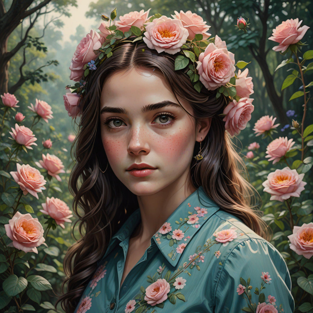 Girl in a Whimsical Setting