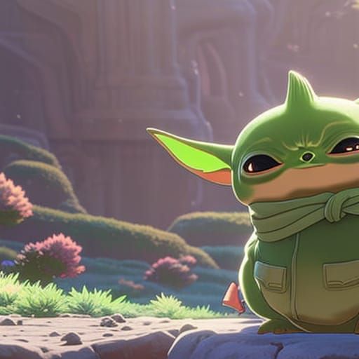 Never seen before picture of Grogu aka Baby Yoda as a Pokémon in the Multiverse!