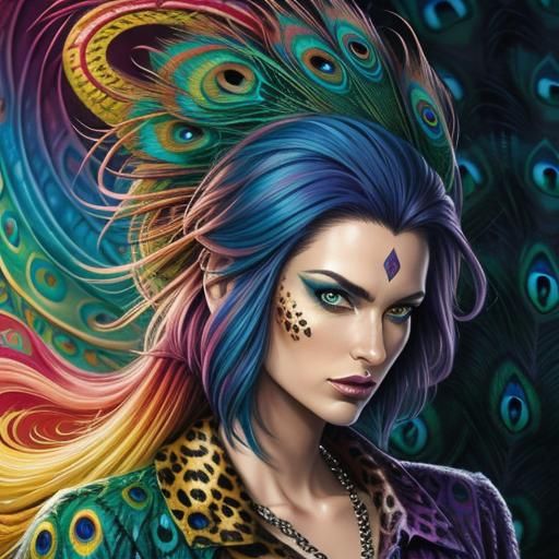 Rainbow Dragon Woman: Comic Book Art