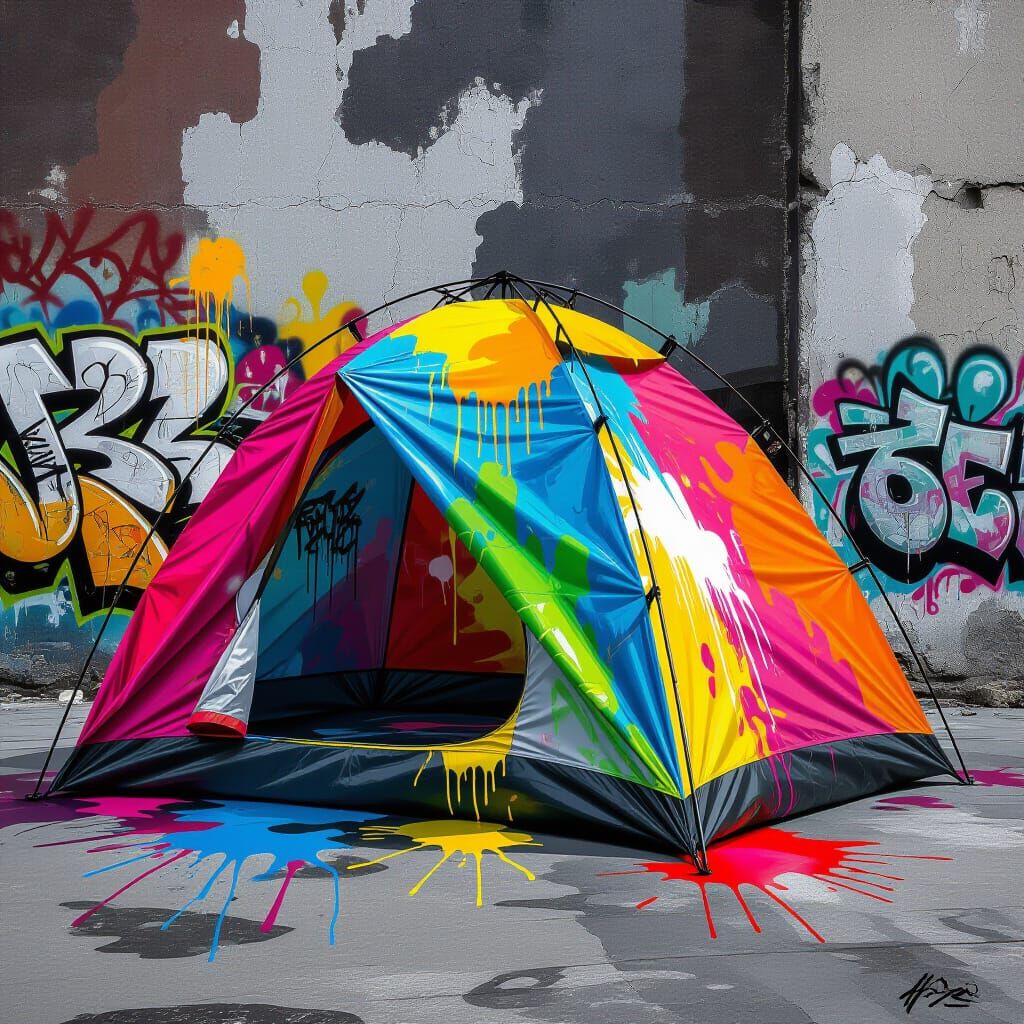 Graffiti Tent in Splash Art Style