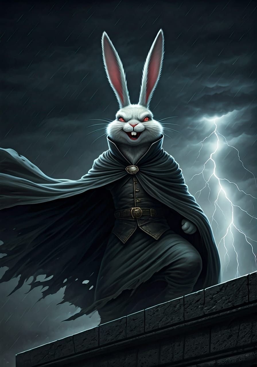 Evil Bunny Overlord on Dark Fortress Battlement