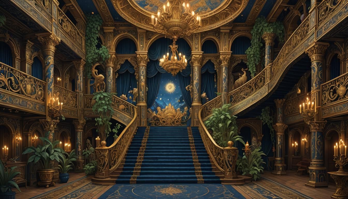 Ornate Theater Interior Inspired by Fantasy Concept Art