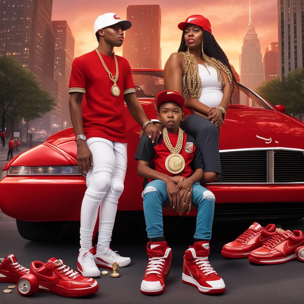 Family Celebrates New Year's in Streetwear Style