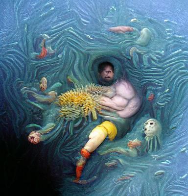 Man Submerged: An Image of Underwater Isolation