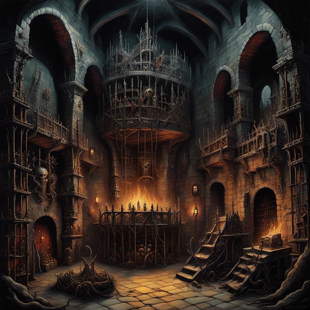 Sinister Castle Dungeon with Torture Devices