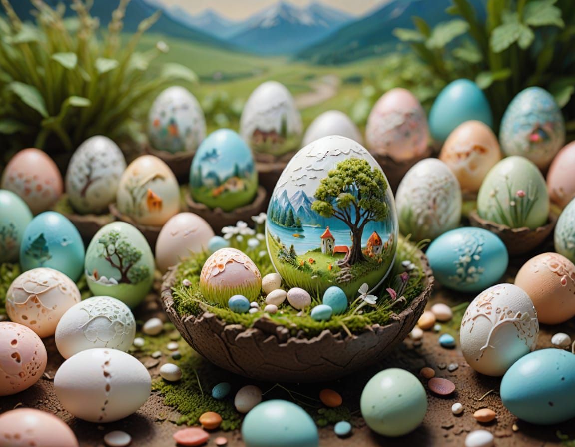 Miniature Worlds in Eggshells: Macro Photography