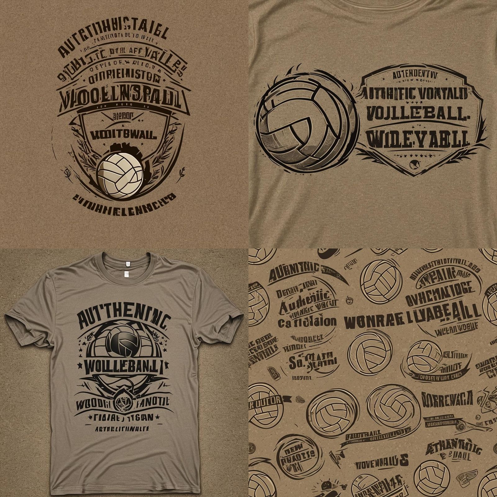 Authentic Outdoor Volleyball Sport T-Shirt Vector Design