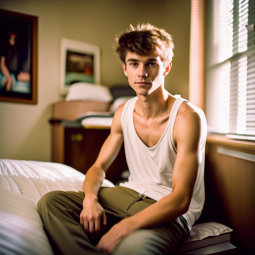 College Student Portrait in Washed Out Film Style