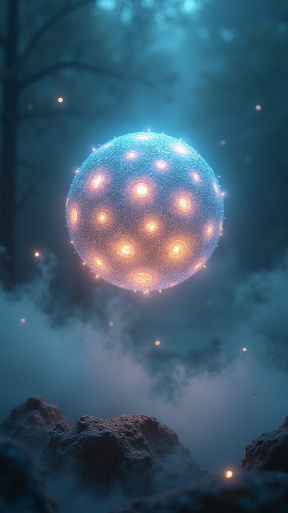 Ethereal Sphere of Eyes in Dreamlike Fantasy
