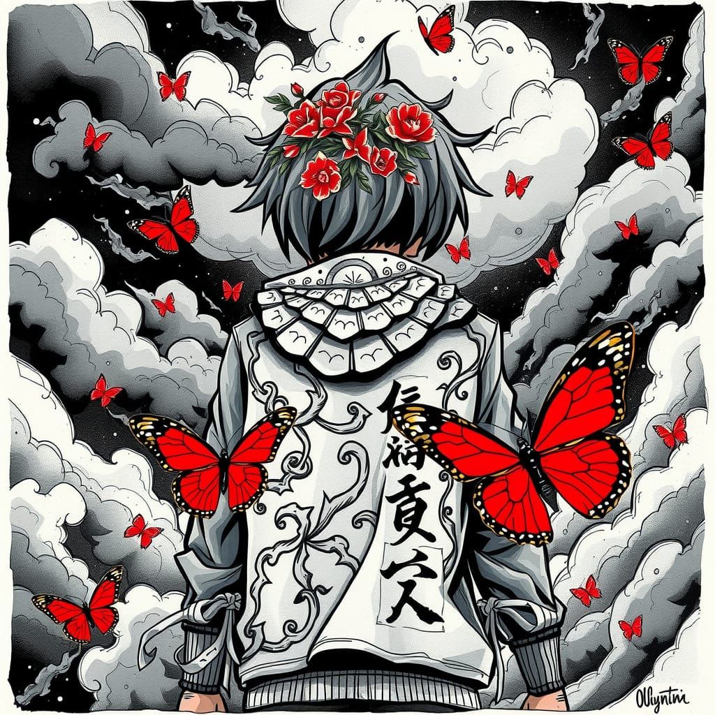 The Ink Warrior in Robert Venturi Style, a Surreal Masterpie...