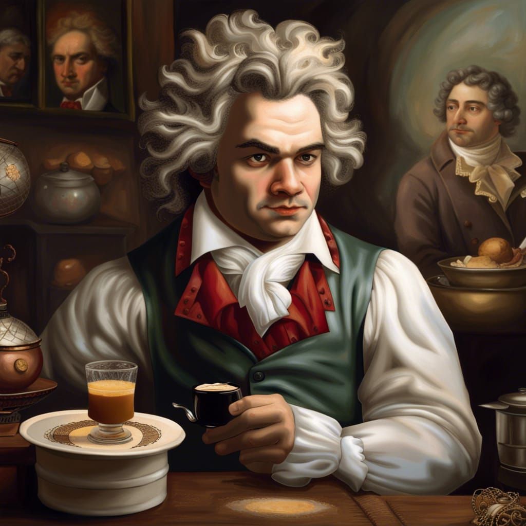 Beethoven as Barista in Baroque Portrait