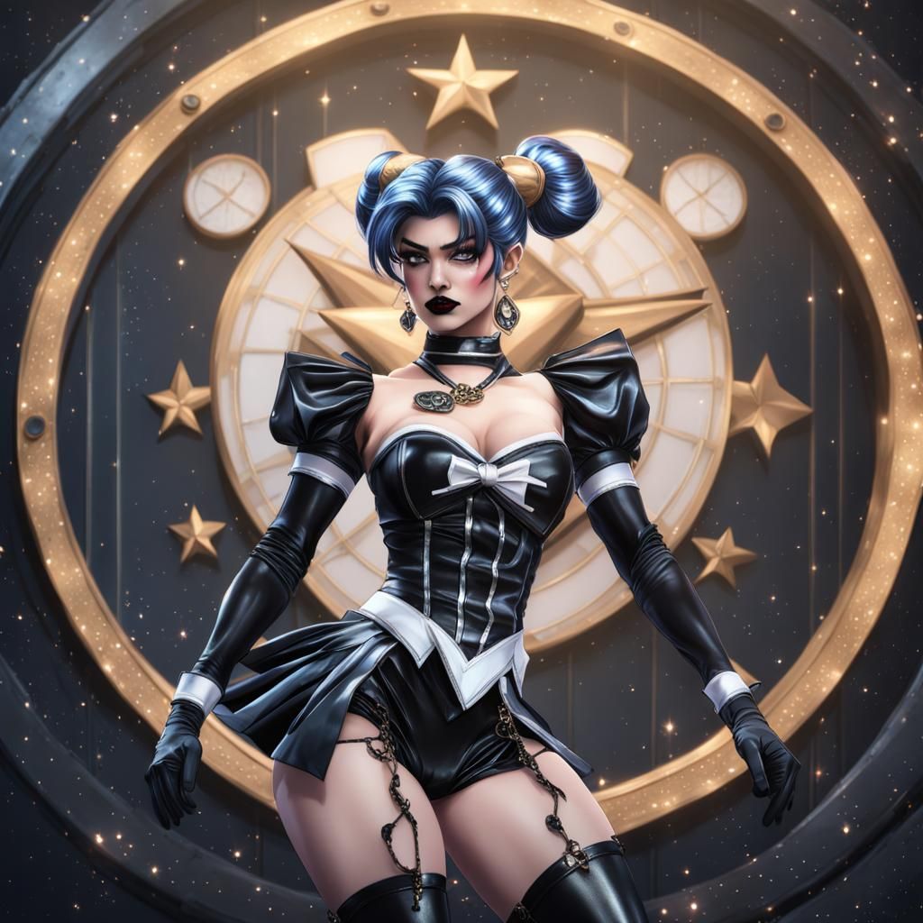 Goth Sailor Scout in Hyperdetailed Realism