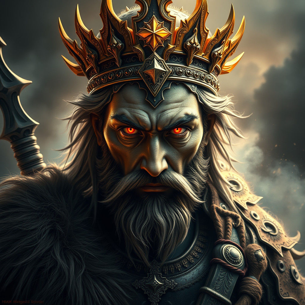 Iranian Victory God Verethragna in Hyper-Realistic Digital A...