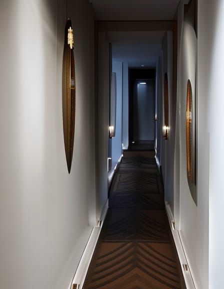 Modern Corridor with Slavic Symbol Art