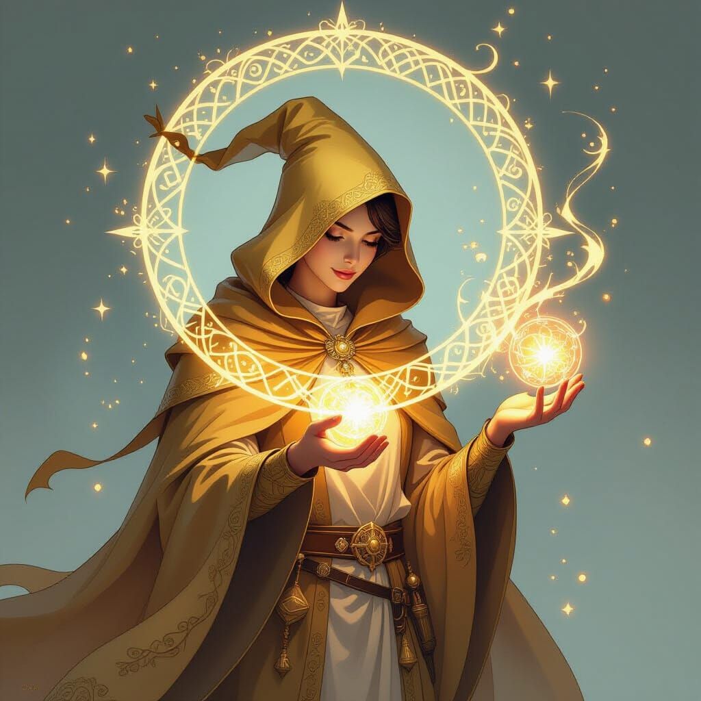 Golden Alchemist Conjures Magic in Fantastical Illustration