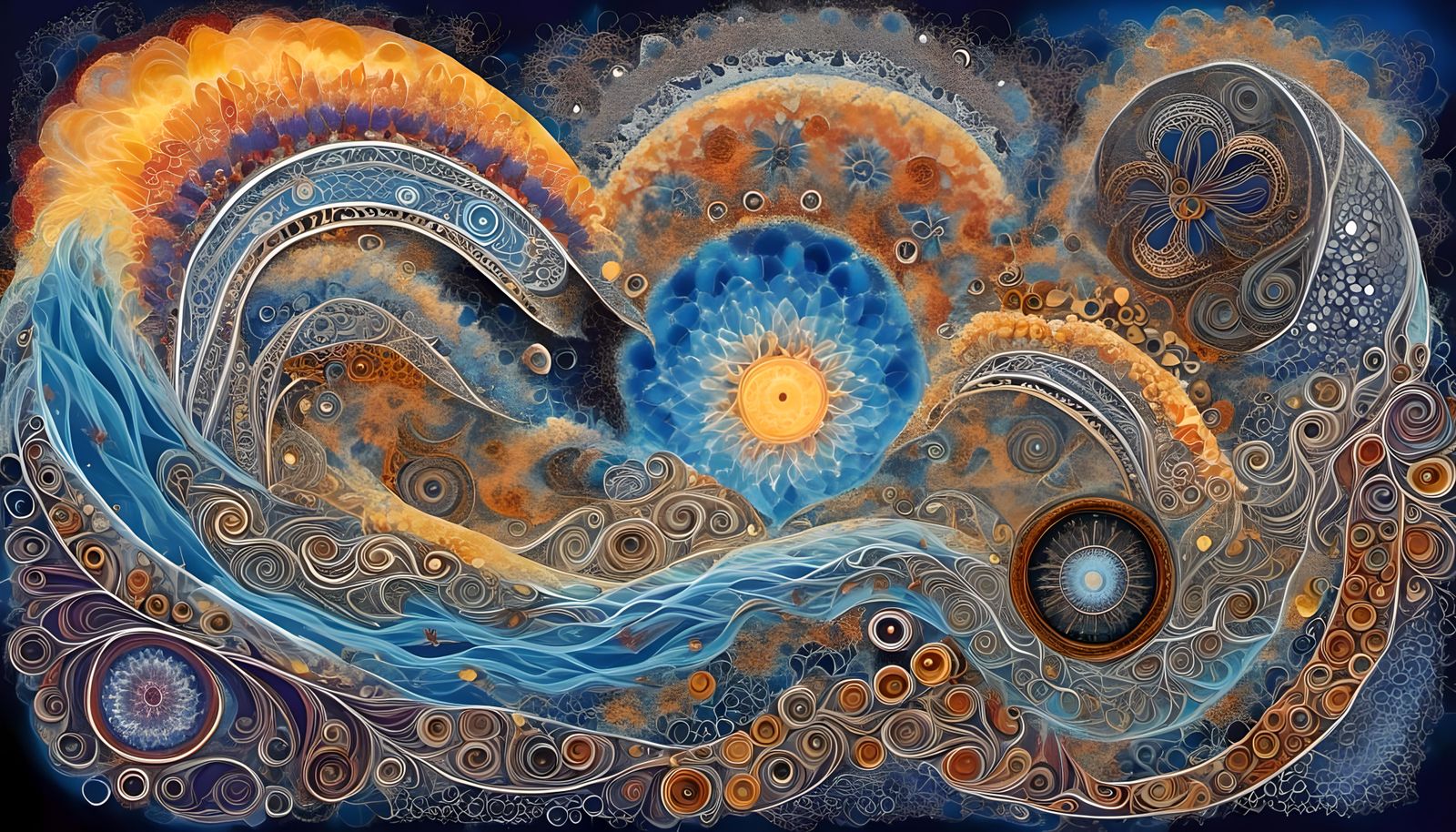 Quantum Zentangle Fractal Wave Function in 174 Hz