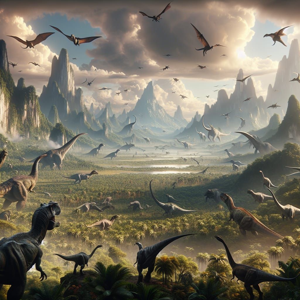 Epic Dinosaur in Dramatic Digital Painting