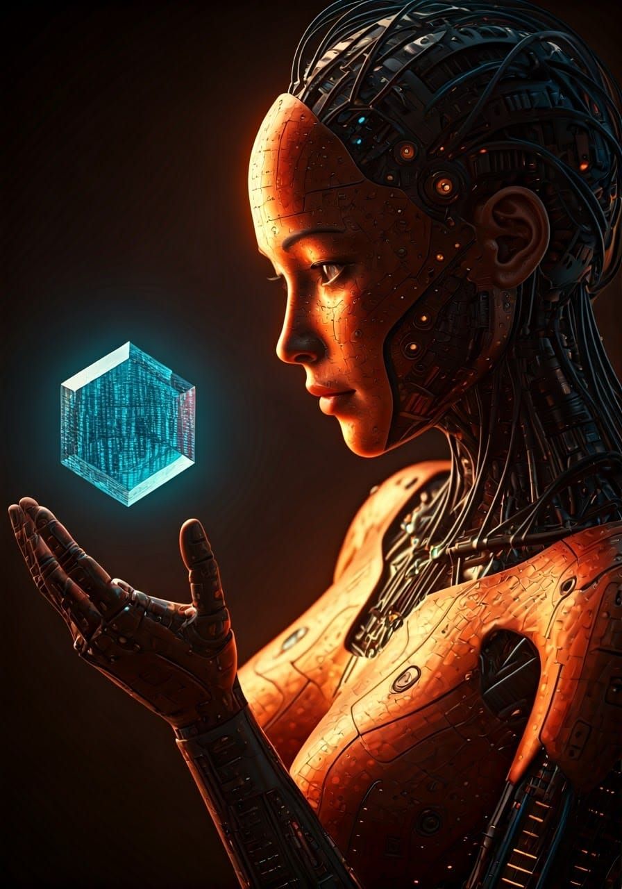 Cyborg Strawberry Contemplating Octahedron in Unreal Engine ...