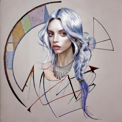 Abstract Geometric Composition in Cubist Style