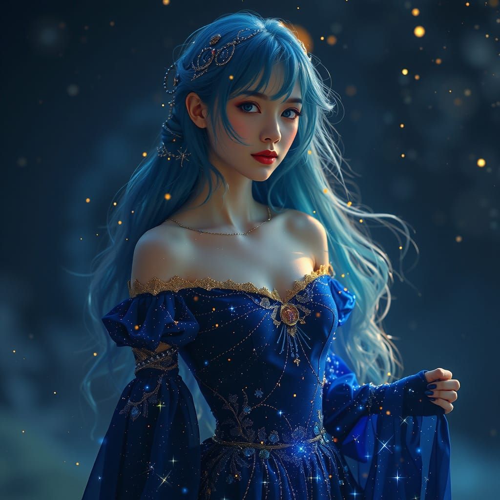 AI Generated Image of a Blue Dress
