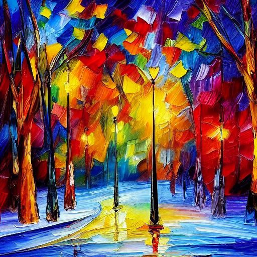 Christmas Postcard as Neo-Impressionist Oil Painting