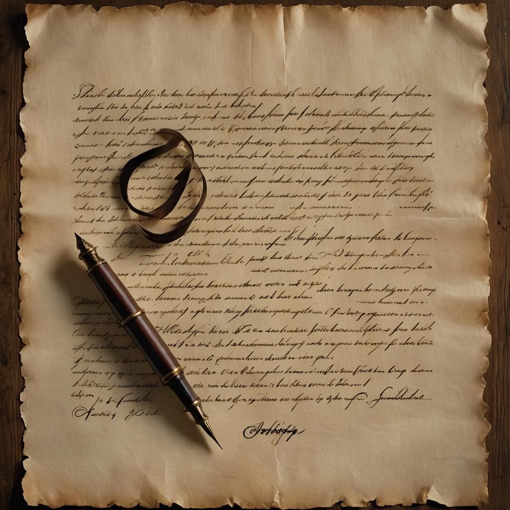 Calligrapher's Candlelit Workspace in Classical Style