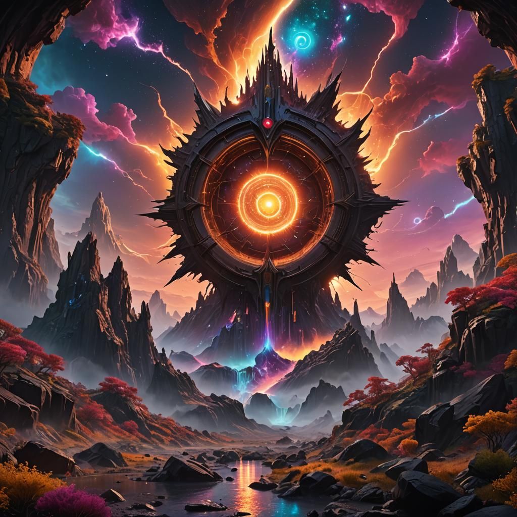 Detailed Pulsar Painting in Deep Color