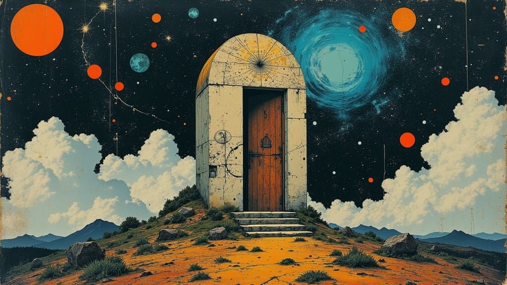 Nebula Doorway to Observatory: Hyperrealistic Digital Art
