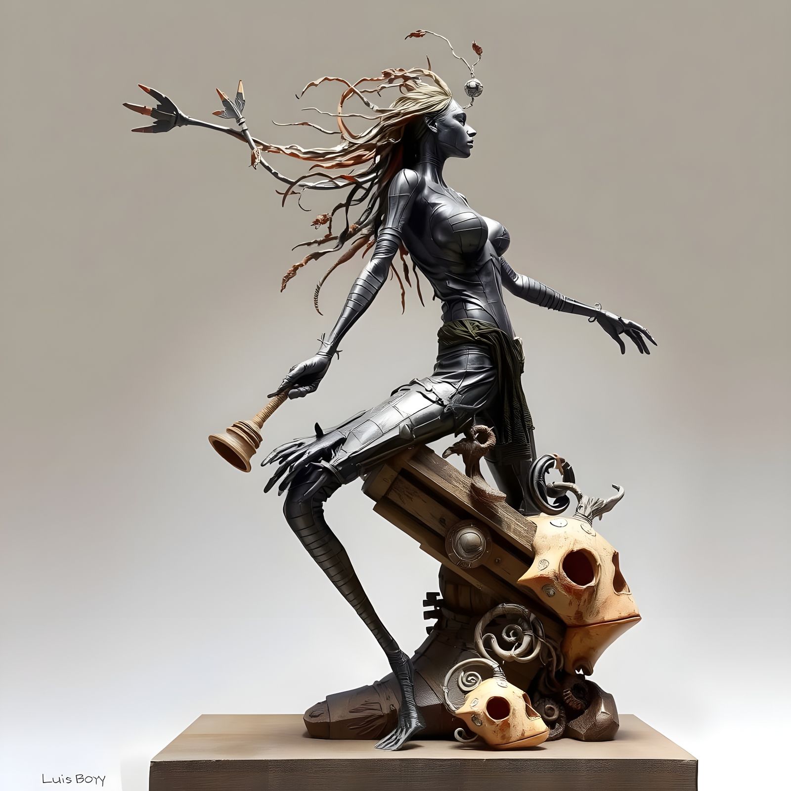 Surreal Abstract Sculpture in Dark Fantasy Style