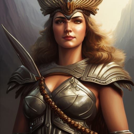 Detailed Portrait of Amazon Valkyrie Athena