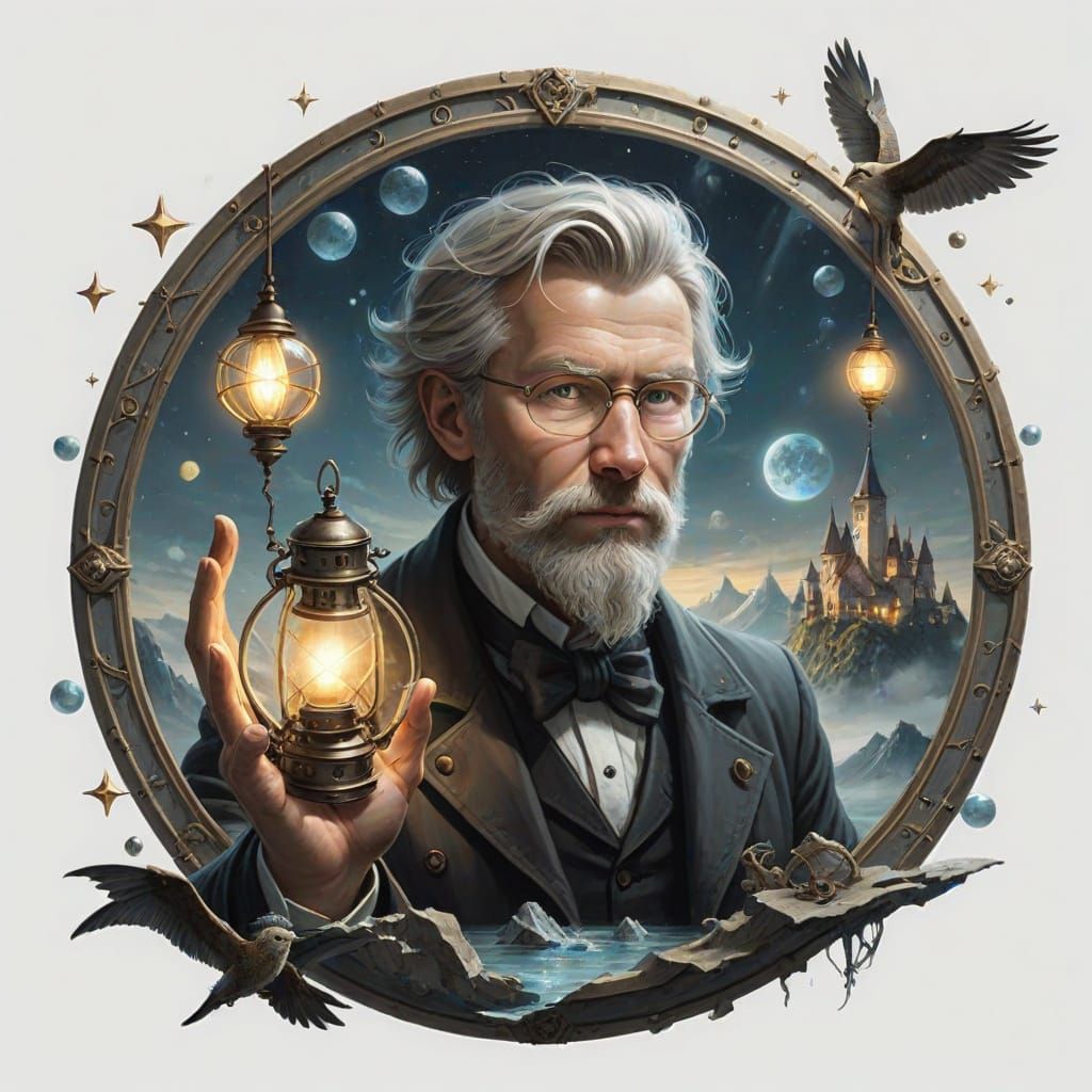 Luminous Night Scene in Oil Painting Style