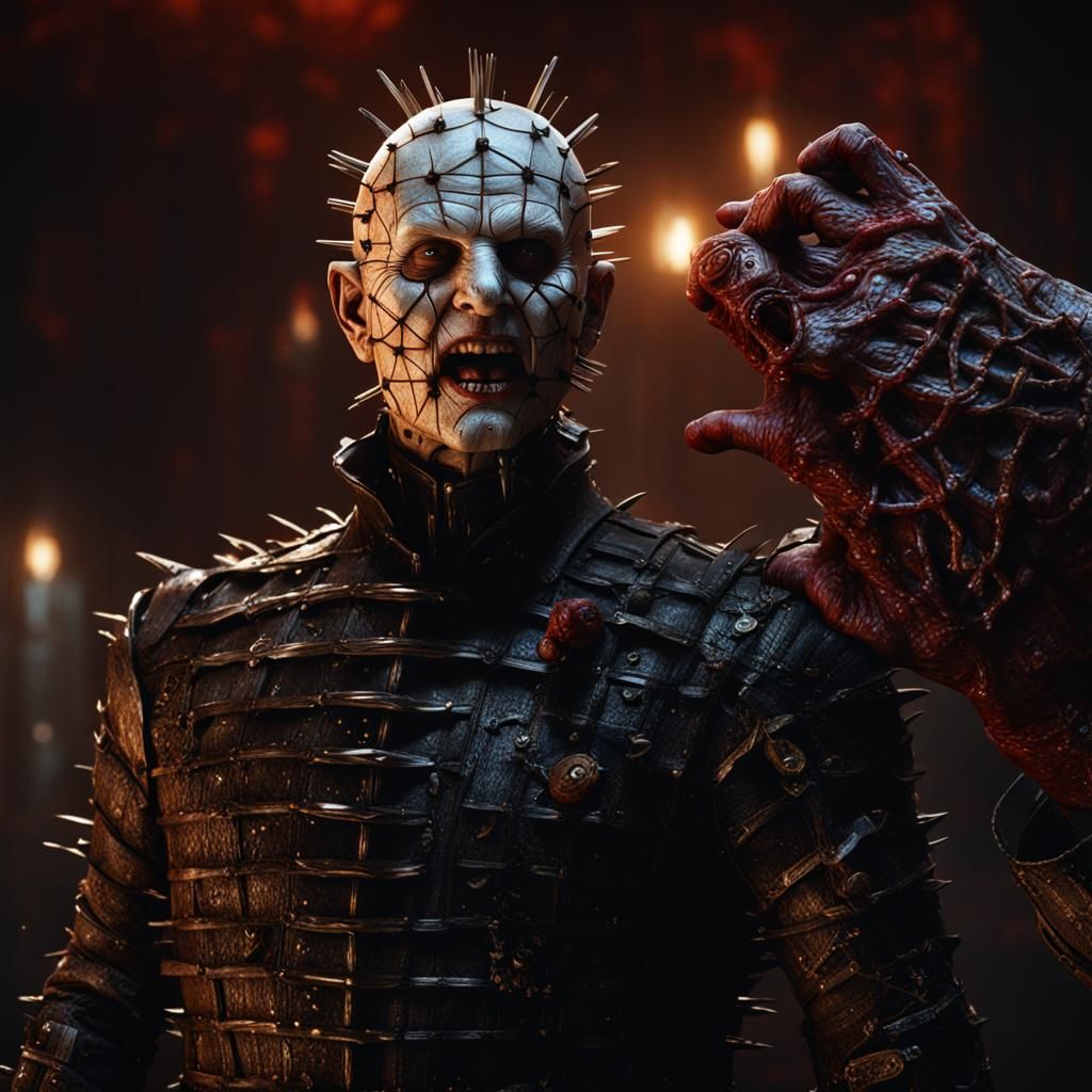 Pinhead Chokes Freddy: Detailed Fantasy Art