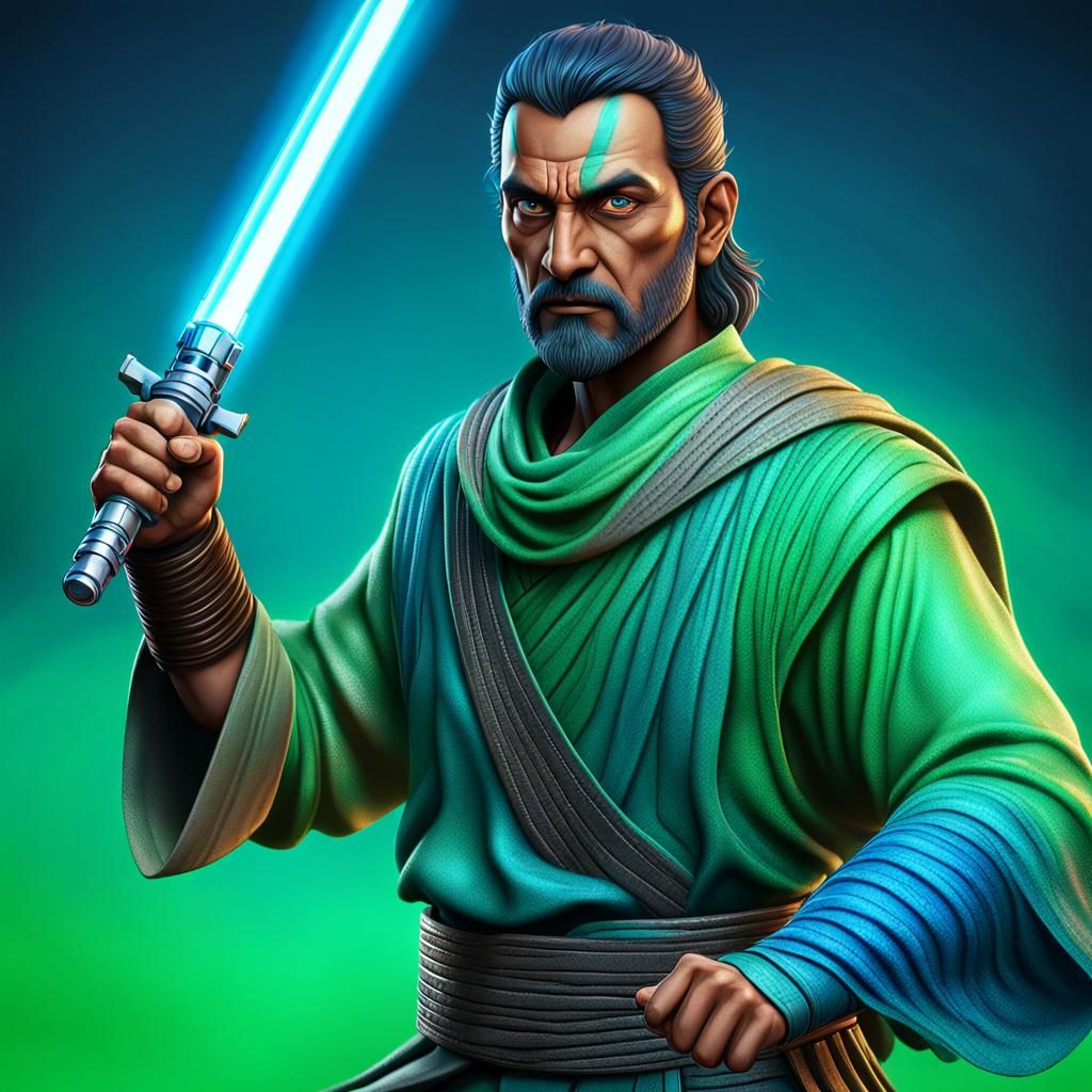 Indian Jedi Knight in 3D Digital Art