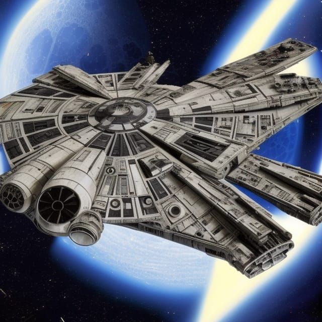 Millennium Falcon in Outer Space