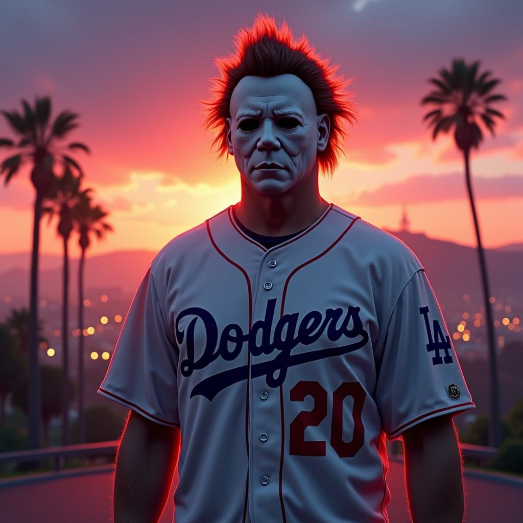 Michael Myers in LA Dodgers Jersey: Dreamlike Horror