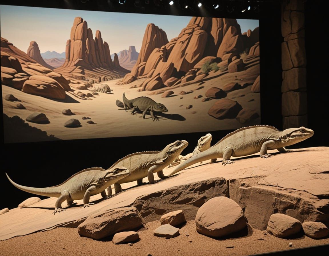 Desert Lizards Rehearse "Sisyphus Rolls the Stone Uphill"